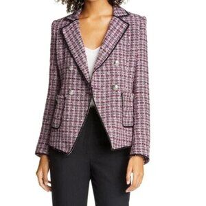 NWT Veronica Beard Theron Double Breasted Tweed Blazer Jacket Size 10